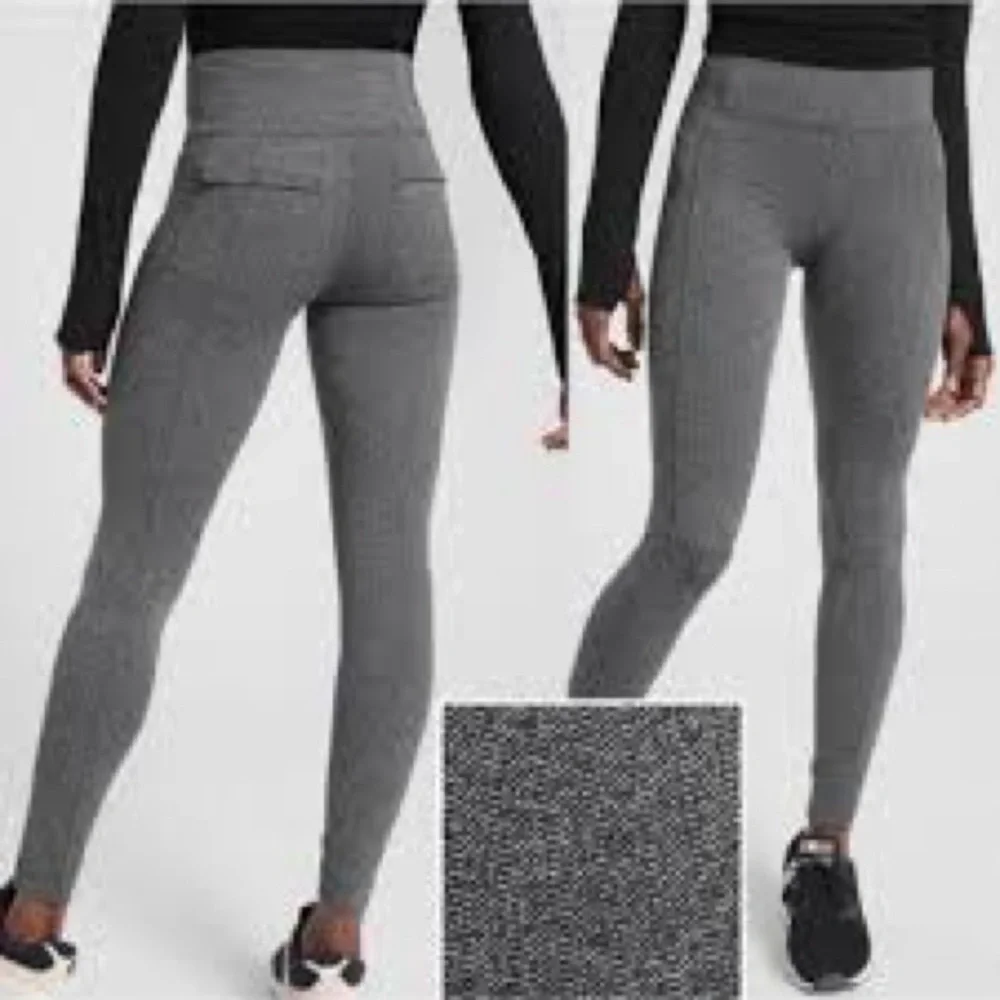 MEDIUM TALL Athleta Delancey Herringbone tights navy black white womens 2 pairs - Picture 8 of 10